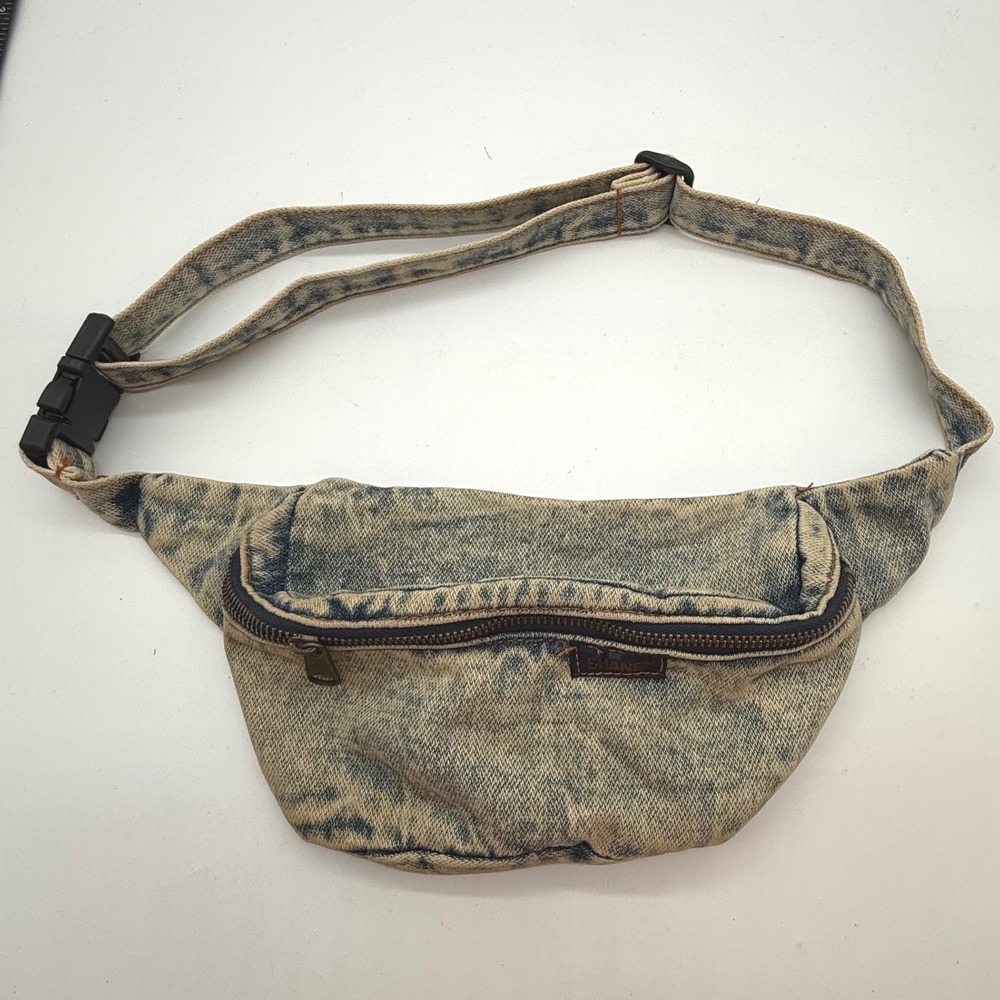 Shane Vintage 80s Acid Wash Denim Fanny Pack Waist Bag retro grunge streetwear